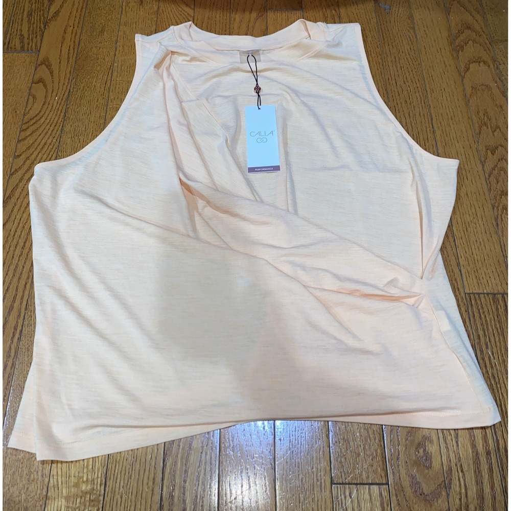 Calia Performance Wrap Front Tissue Tank Size XXL Peach‎ Sherbet